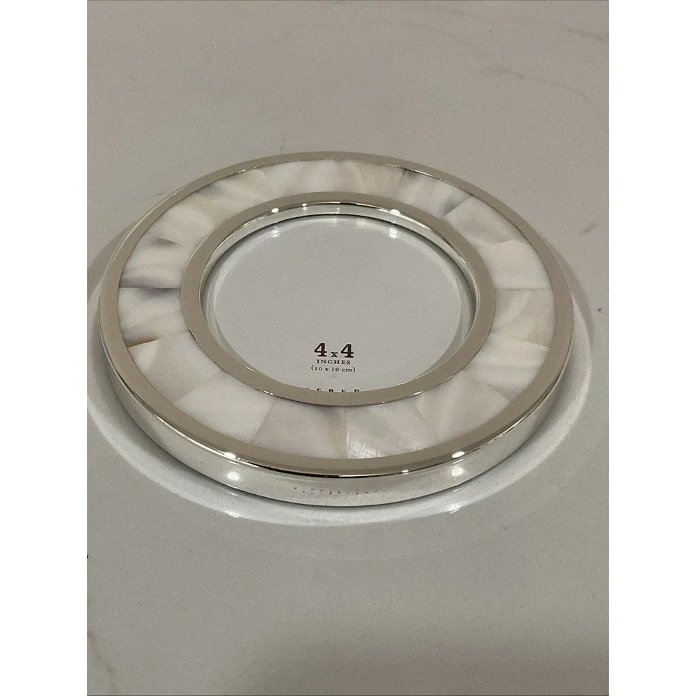 NIB Pottery Barn Mother of Pearl Frame Round 4